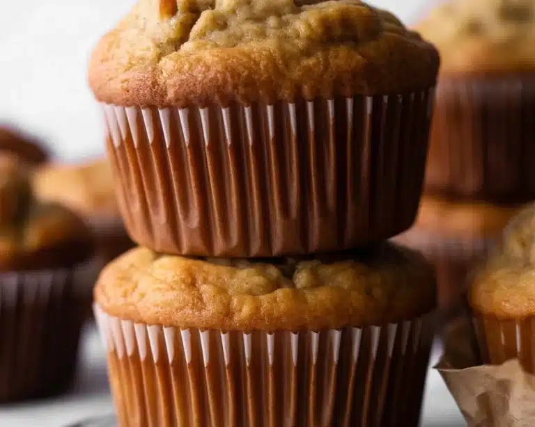 Delicious banana bread muffins fresh out of the oven, perfect for breakfast or snacks.